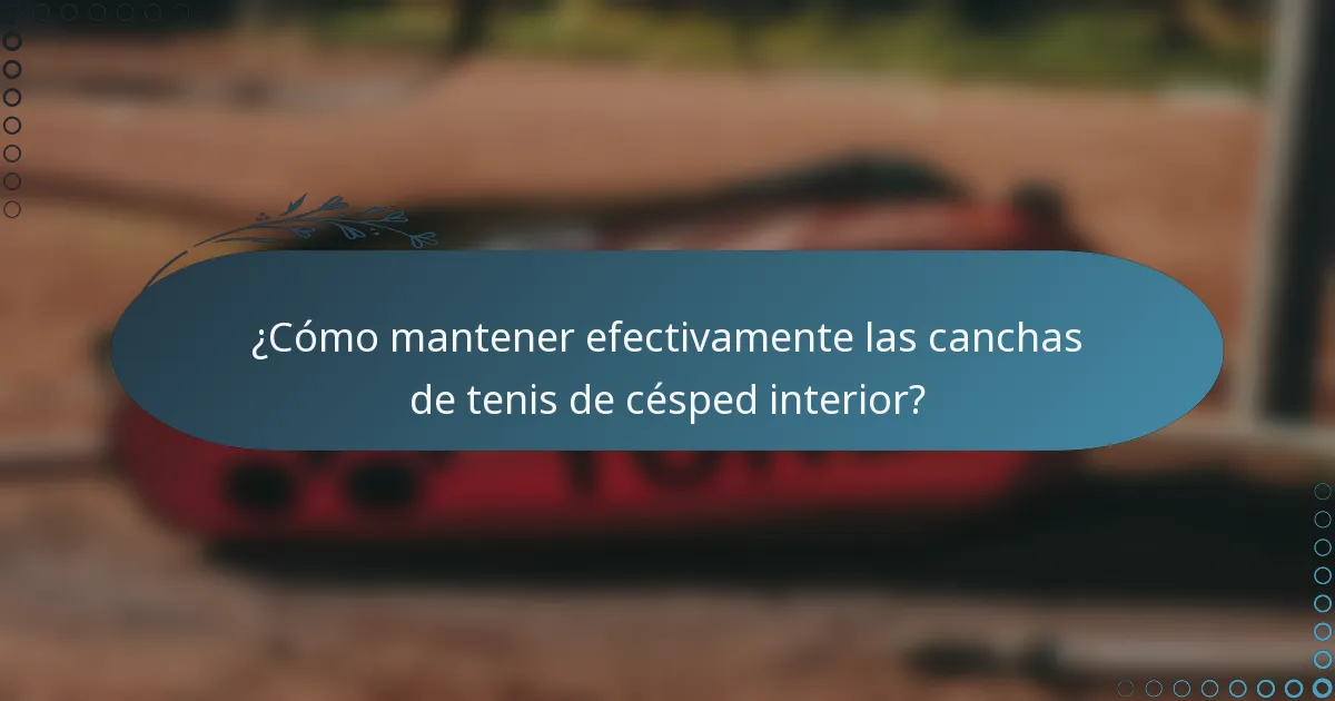 ¿Cómo mantener efectivamente las canchas de tenis de césped interior?
