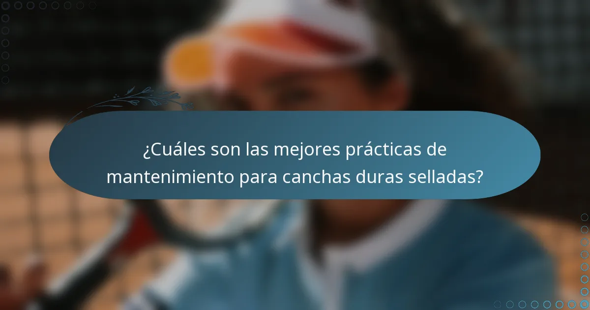 ¿Cuáles son las mejores prácticas de mantenimiento para canchas duras selladas?